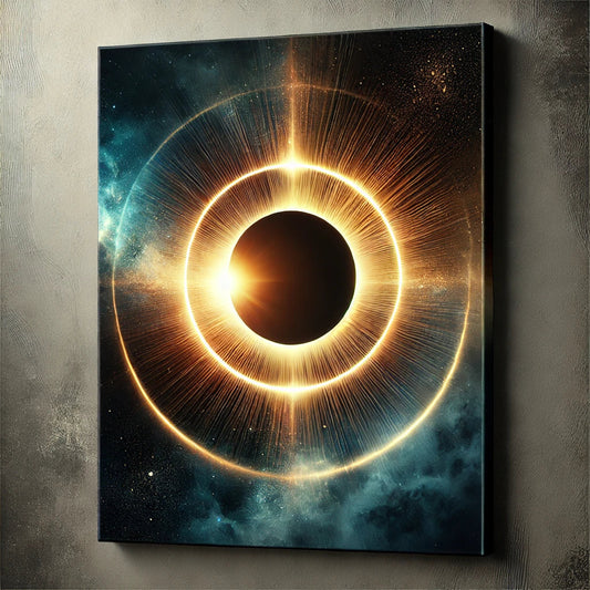 Solar Eclipse Illusion: The Bold Contrast of Abstract Canvas Wall Art Prints