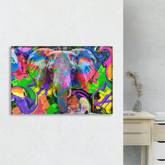 Elephant Face Canvas Wall Art