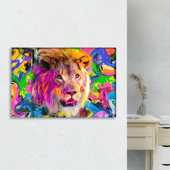Furious Lion Canvas Wall Art