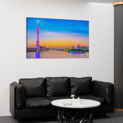 An illuminated Tower