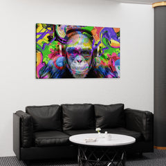 Music Moneky Canvas Wall Art