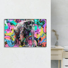 Walking Elephant Canvas Wall Art