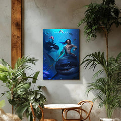 Epic Aquaman Canvas Wall Art Prints - DC Comics Superhero Decor Prints - Underwater Scene Canvas Prints - Oceanic King Home Decor for Fans