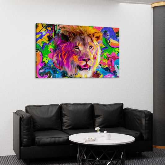 Furious Lion Canvas Wall Art