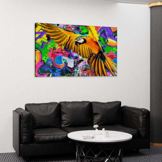 Flying Parrot Canvas Art