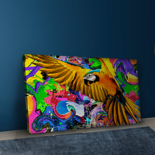 Flying Parrot Canvas Art