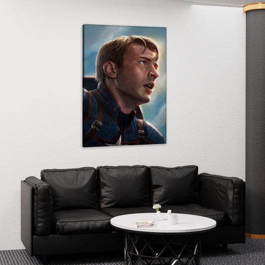 Captain America Face Canvas Art