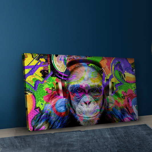 Music Moneky Canvas Wall Art