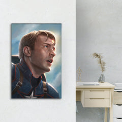 Captain America Face Canvas Art