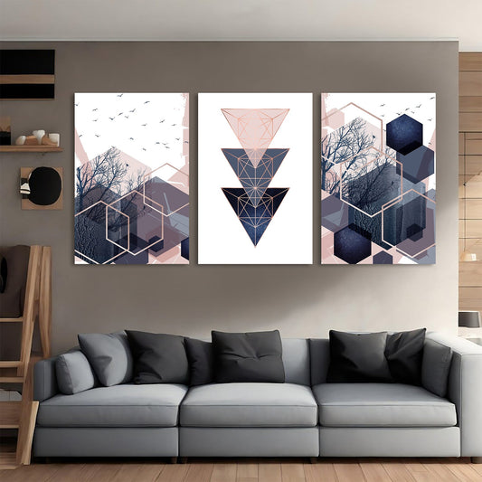 3 Pieces - Shapes Minimalist Art