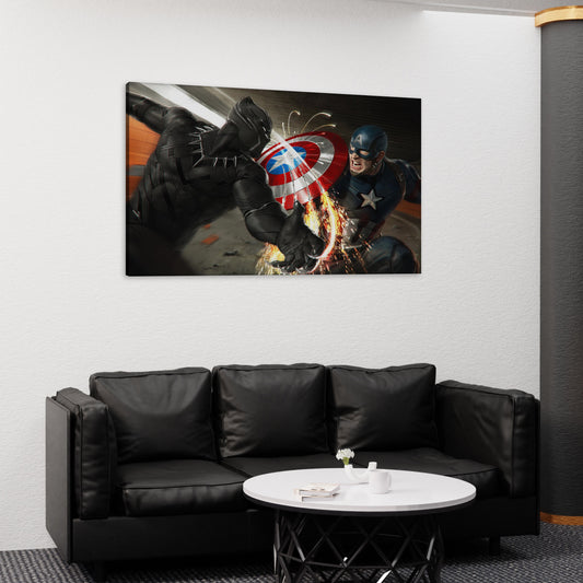 Black Panther and Caption America Wall Art