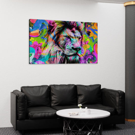 Angree Lion Canvas Wall Art