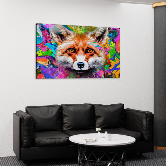 Colorful Fox Canvas Wall Art