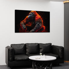 Red & Black Gorrilla Canvas Art