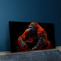 Red & Black Gorrilla Canvas Art