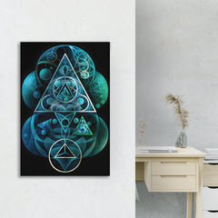 Pyramid Eye Canvas Abstract Art.