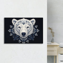 Polar bear face canvas wall art