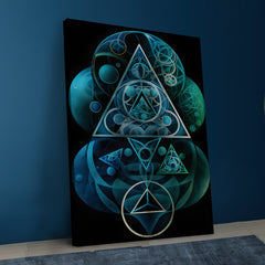 Pyramid Eye Canvas Abstract Art.