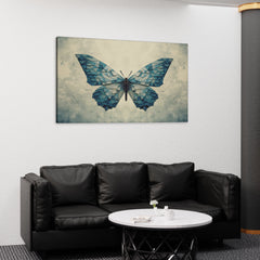 Blue & White Butterfly Canvas Art