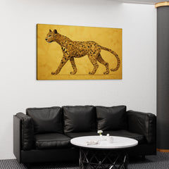 Cheetah On Yellow Canvas Art