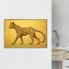 Cheetah On Yellow Canvas Art