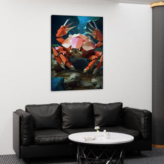 Orange Crab Canvas Wall Art