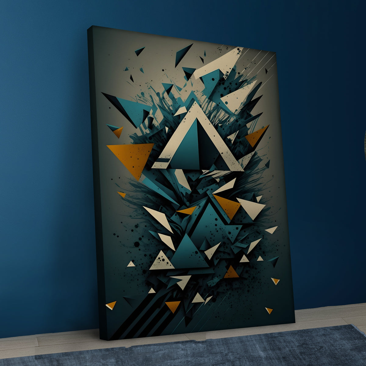 Multicolor Shape Abstract Canvas Art.