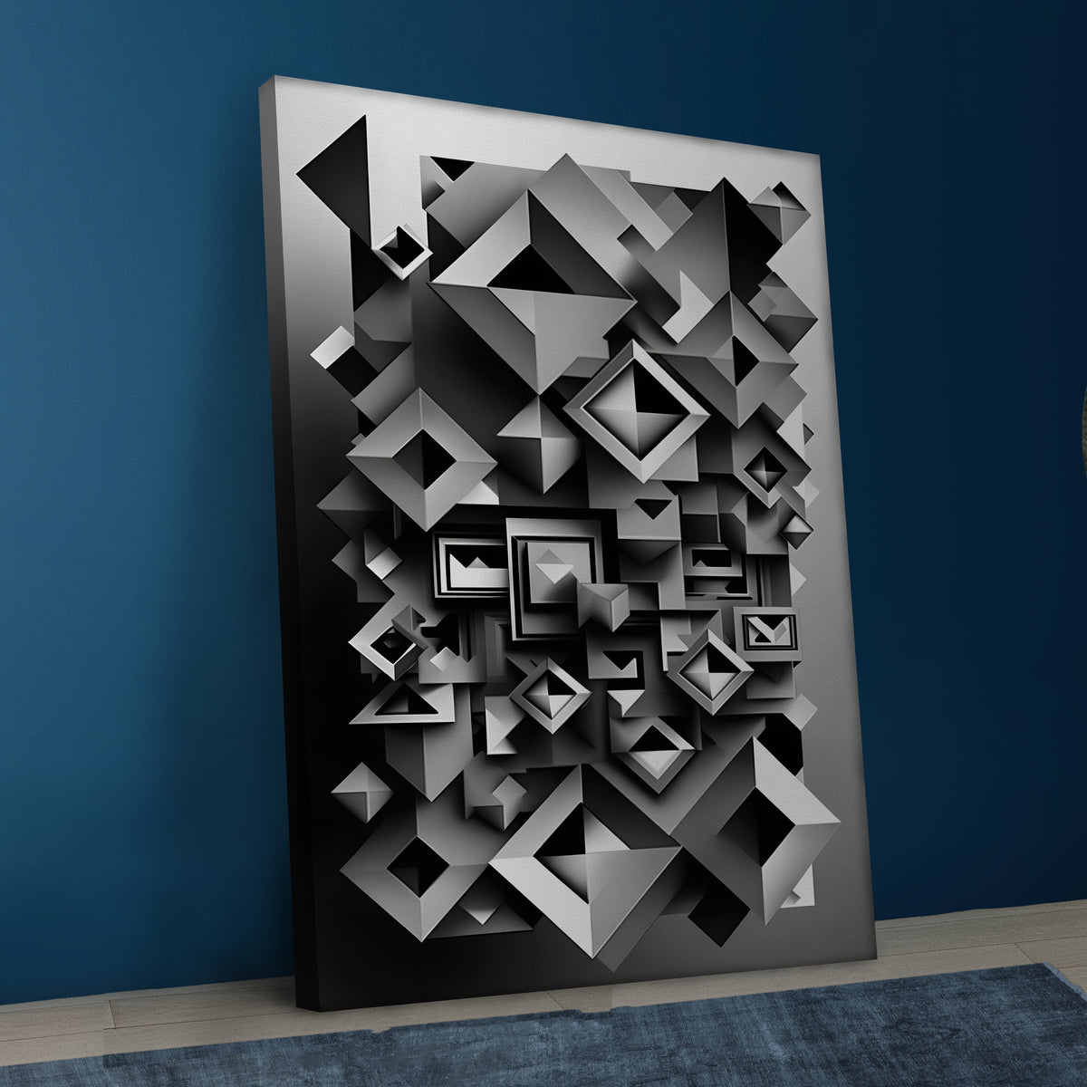 Black Share Canvas Abstract Art.