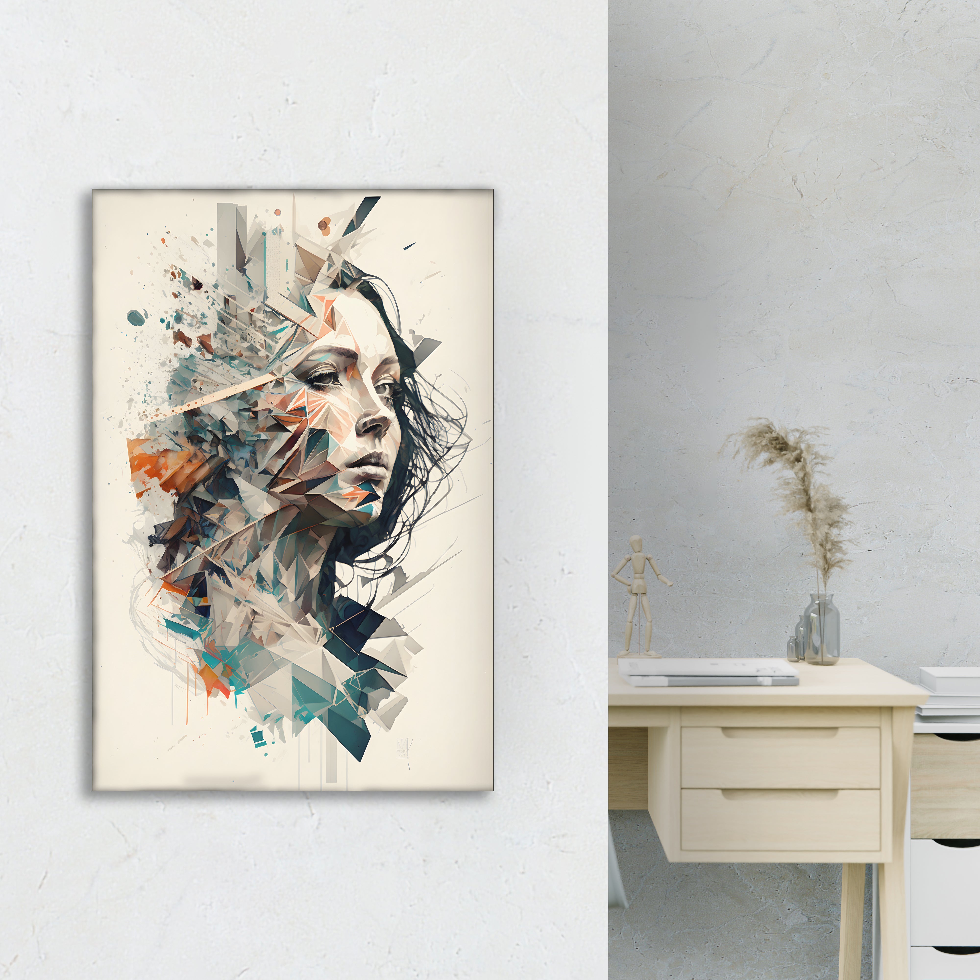 Portrait Face Canvas Abstract Art.