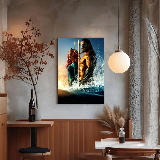 Aquaman Canvas Print Art Prints - DC Comics Superhero Decor Prints - Epic Ocean King Wall Art Prints - Underwater Scene Artwork for Home