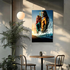 Aquaman Canvas Print Art Prints - DC Comics Superhero Decor Prints - Epic Ocean King Wall Art Prints - Underwater Scene Artwork for Home