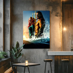 Aquaman Canvas Print Art Prints - DC Comics Superhero Decor Prints - Epic Ocean King Wall Art Prints - Underwater Scene Artwork for Home