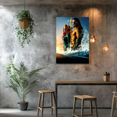 Aquaman Canvas Print Art Prints - DC Comics Superhero Decor Prints - Epic Ocean King Wall Art Prints - Underwater Scene Artwork for Home