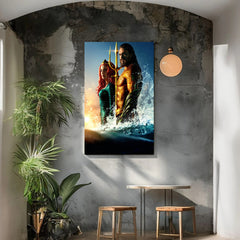 Aquaman Canvas Print Art Prints - DC Comics Superhero Decor Prints - Epic Ocean King Wall Art Prints - Underwater Scene Artwork for Home