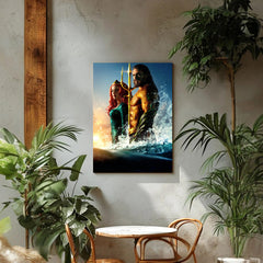 Aquaman Canvas Print Art Prints - DC Comics Superhero Decor Prints - Epic Ocean King Wall Art Prints - Underwater Scene Artwork for Home