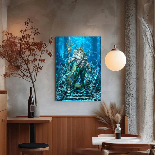 Aquaman Wall Art Canvas Prints - DC Comics Underwater Hero Canvas Prints - Epic Home Decor Prints - Ocean King Superhero Poster for Fans