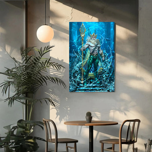 Aquaman Wall Art Canvas Prints - DC Comics Underwater Hero Canvas Prints - Epic Home Decor Prints - Ocean King Superhero Poster for Fans