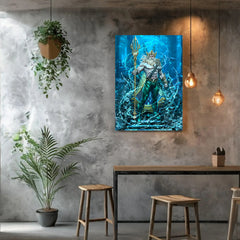 Aquaman Wall Art Canvas Prints - DC Comics Underwater Hero Canvas Prints - Epic Home Decor Prints - Ocean King Superhero Poster for Fans