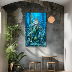 Aquaman Wall Art Canvas Prints - DC Comics Underwater Hero Canvas Prints - Epic Home Decor Prints - Ocean King Superhero Poster for Fans