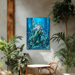 Aquaman Wall Art Canvas Prints - DC Comics Underwater Hero Canvas Prints - Epic Home Decor Prints - Ocean King Superhero Poster for Fans