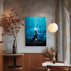 Aquaman Canvas Wall Art Prints - King of Atlantis Superhero Print - Epic DC Comics Home Decor Prints - Underwater Adventure Artwork for Fans