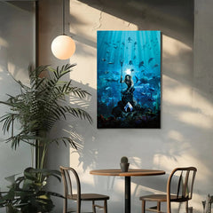 Aquaman Canvas Wall Art Prints - King of Atlantis Superhero Print - Epic DC Comics Home Decor Prints - Underwater Adventure Artwork for Fans