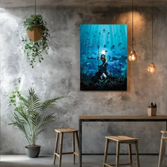 Aquaman Canvas Wall Art Prints - King of Atlantis Superhero Print - Epic DC Comics Home Decor Prints - Underwater Adventure Artwork for Fans