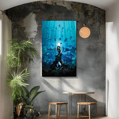 Aquaman Canvas Wall Art Prints - King of Atlantis Superhero Print - Epic DC Comics Home Decor Prints - Underwater Adventure Artwork for Fans