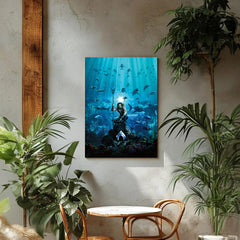 Aquaman Canvas Wall Art Prints - King of Atlantis Superhero Print - Epic DC Comics Home Decor Prints - Underwater Adventure Artwork for Fans