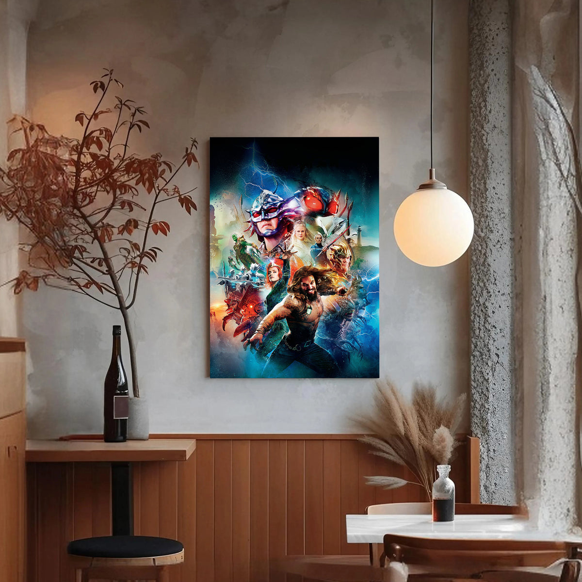 Aquaman Superhero Canvas Wall Art Prints - Oceanic Kingdom Decor Prints - DC Comics Print - Epic Underwater Scene for Home & Office Decor