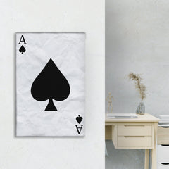 Ace of Black Canvas Wall Art