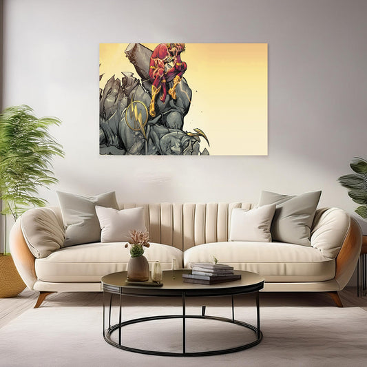 Flash Superhero Canvas Wall Art: Modern Decor for Comic Book Fans