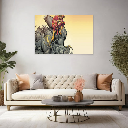 Flash Superhero Canvas Wall Art: Modern Decor for Comic Book Fans